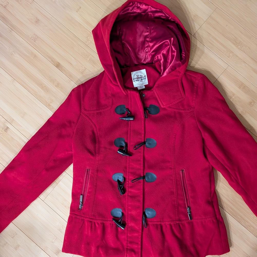 Hydraulic Junior's XL Vibrant Red Pea Coat